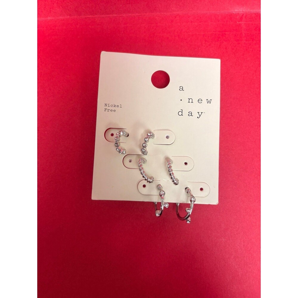 Earrings A New Day 3 Pair Silver NEW‎